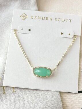 Kendra Scott Necklace - Elisa - Chalcedony Glass Gold